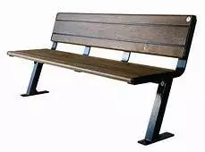 Bensh wooden bench with metal legs 3D print model
