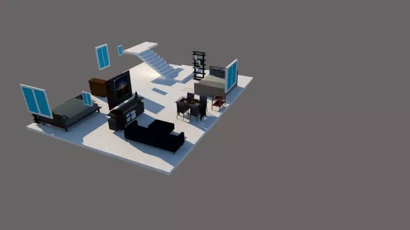 Furniture living room with Free 3D print model