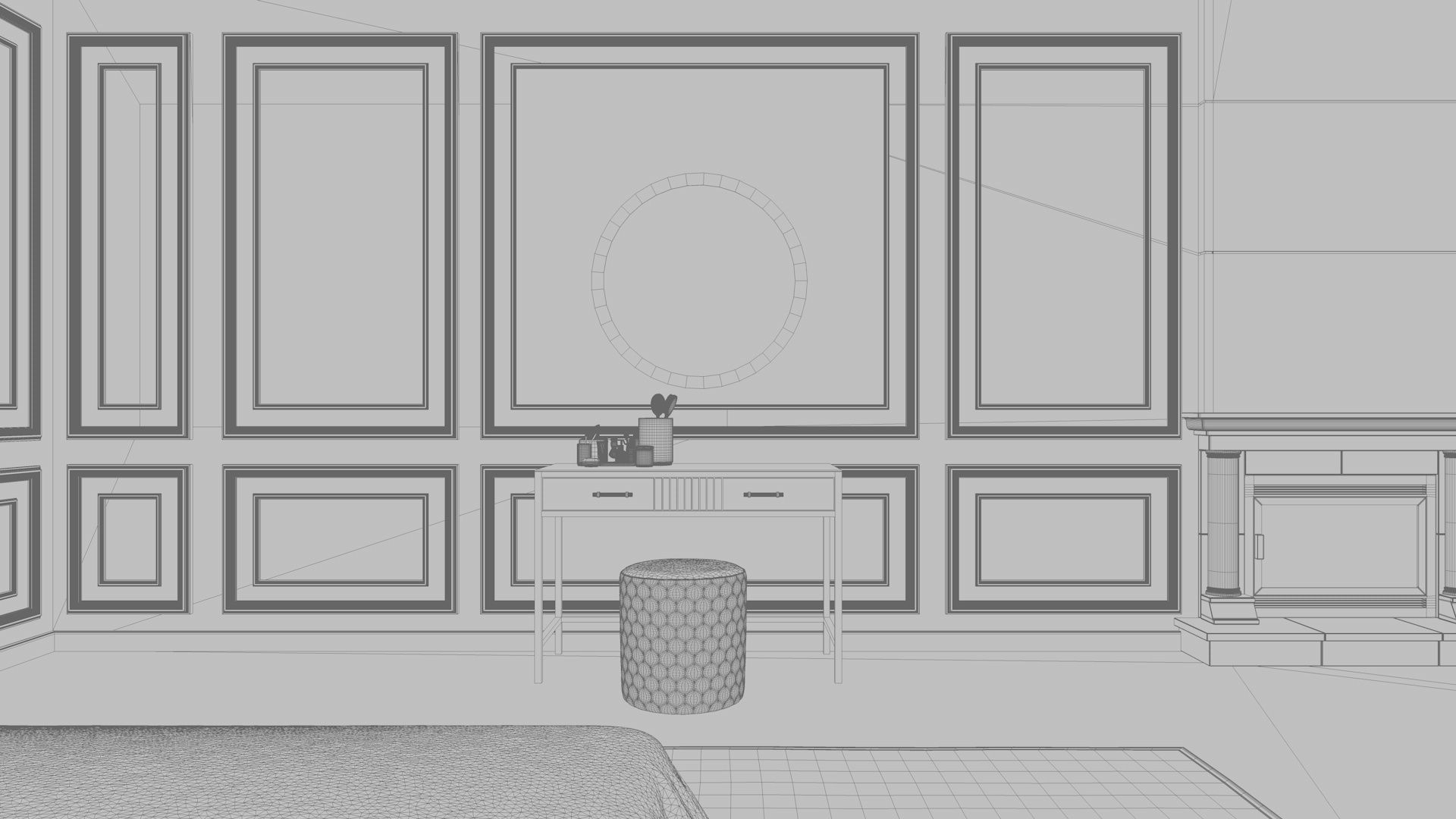 Simple Bedroom  Interior 2 3D model_10
