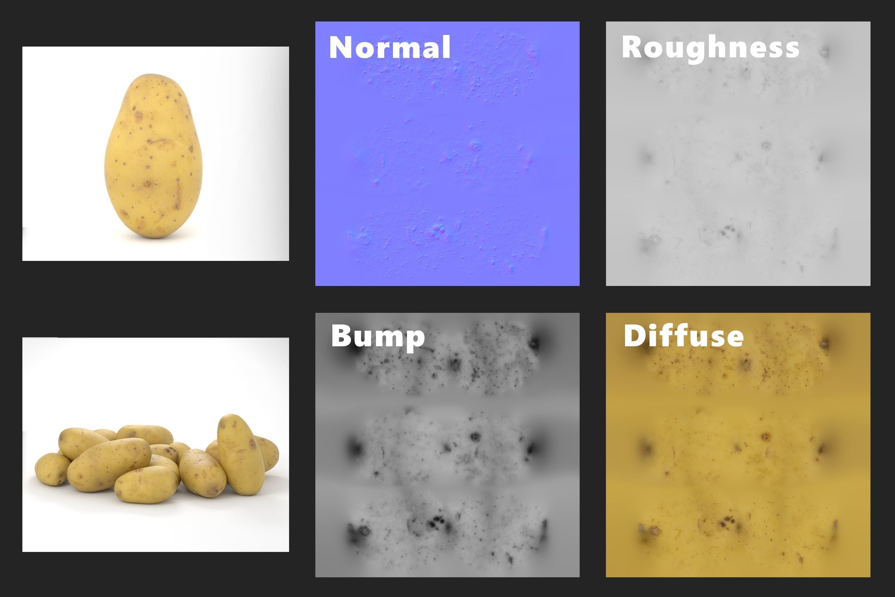 Potato Photoscan Low-poly 3D model_8