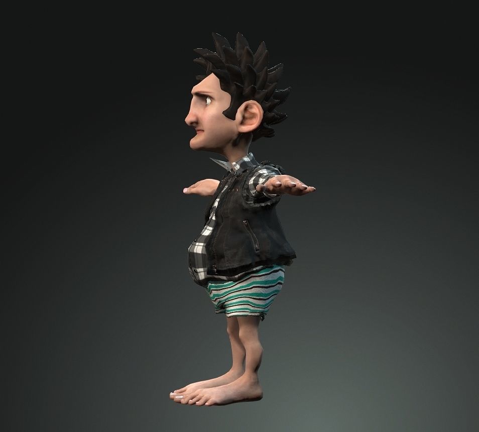 3d funny bona character for movie short films animation vfx  3D model_1
