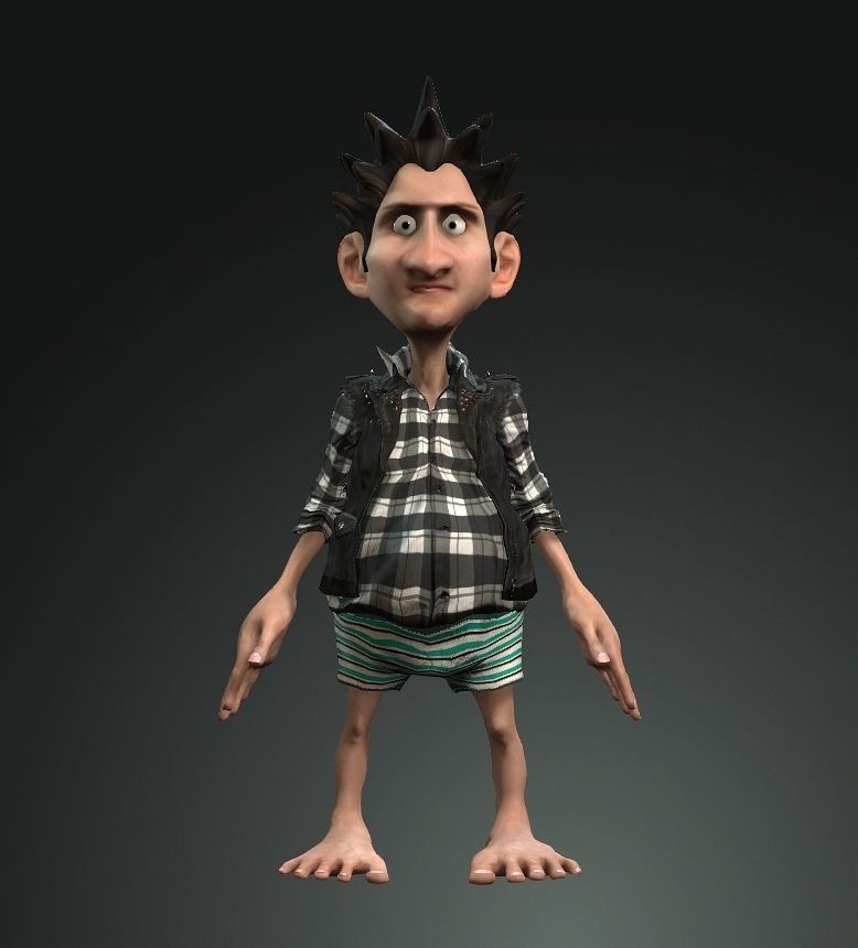3d funny bona character for movie short films animation vfx  3D model_5