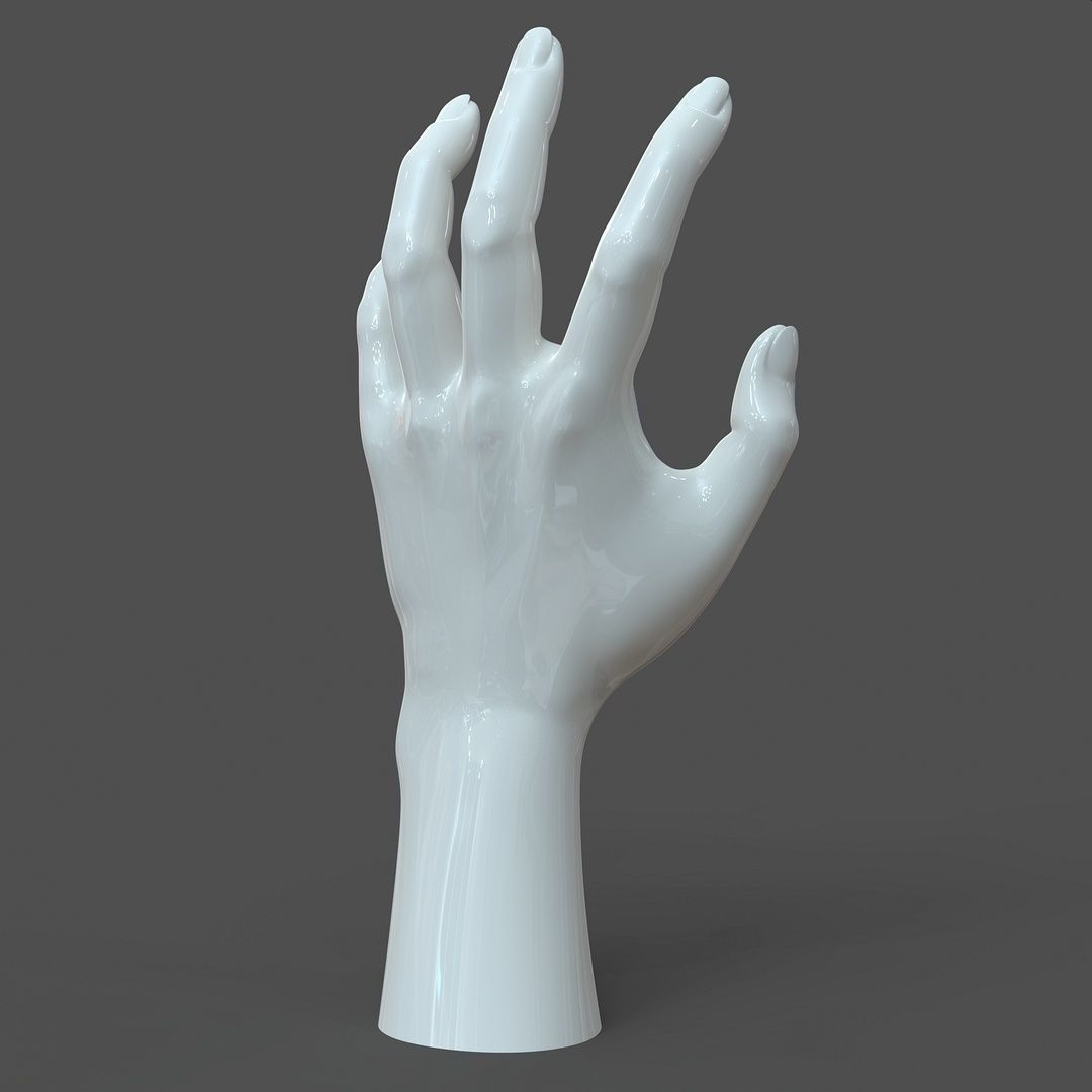 CAD-friendly Casual Woman Hand Model F1P2D1V1hand 3D model_2