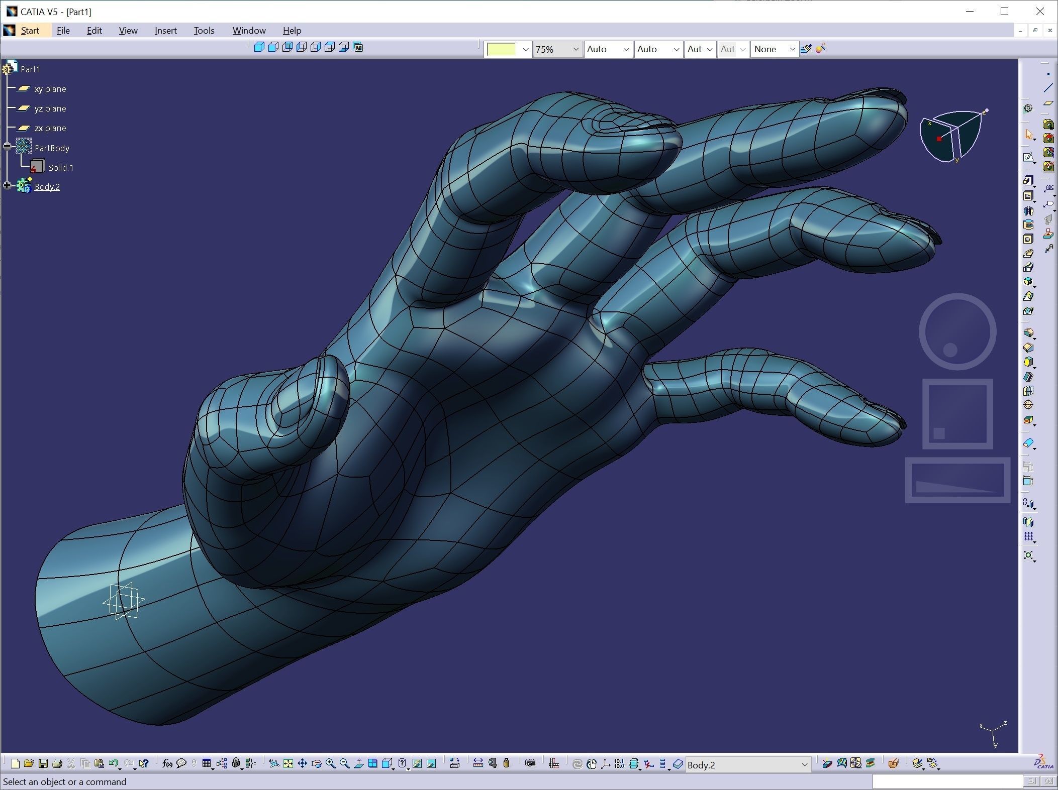 CAD-friendly Casual Woman Hand Model F1P2D1V1hand 3D model_14