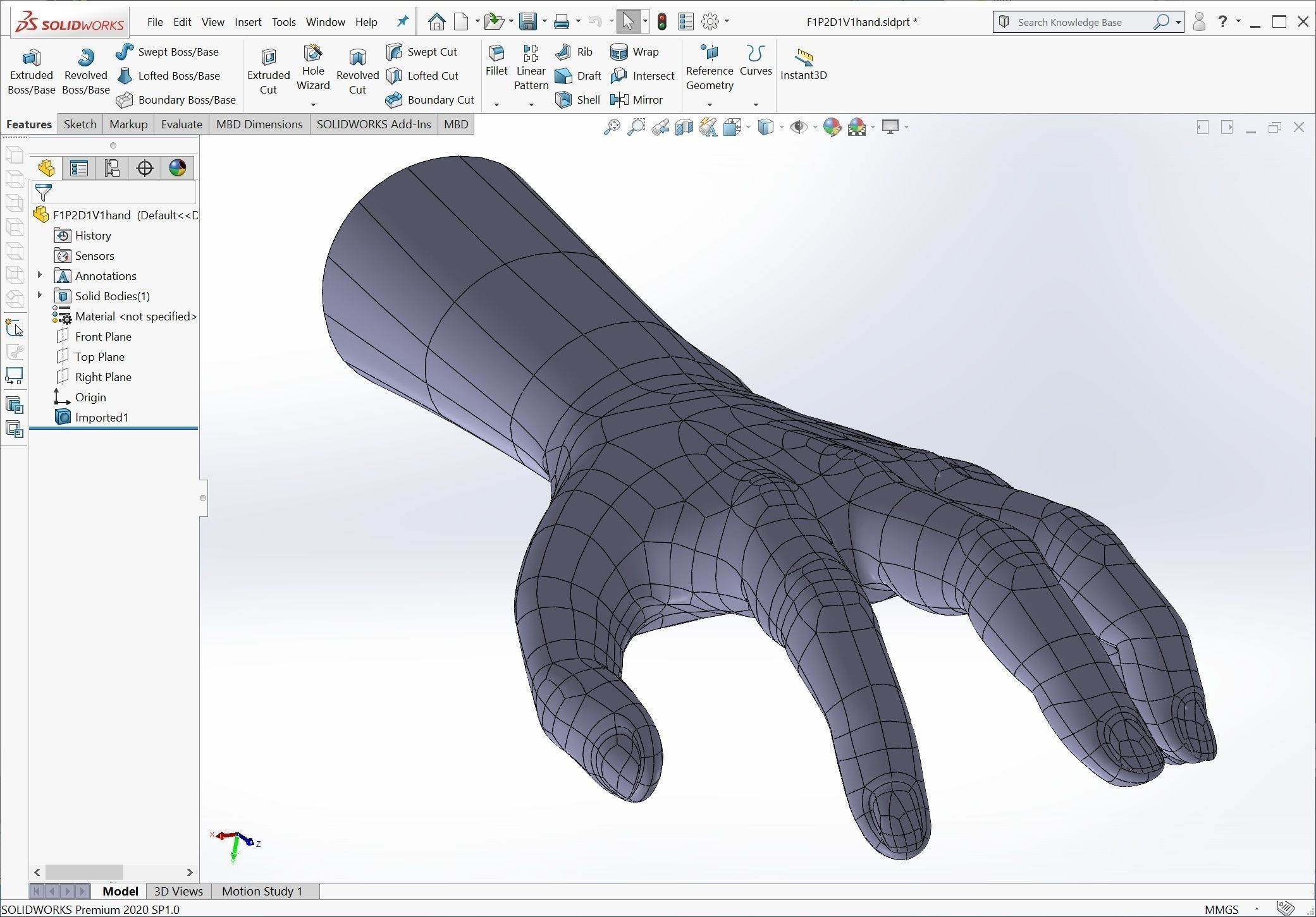 CAD-friendly Casual Woman Hand Model F1P2D1V1hand 3D model_19