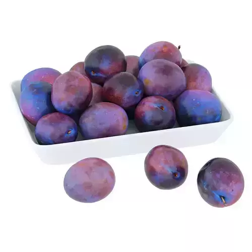 Plum in a White Ceramic Plate