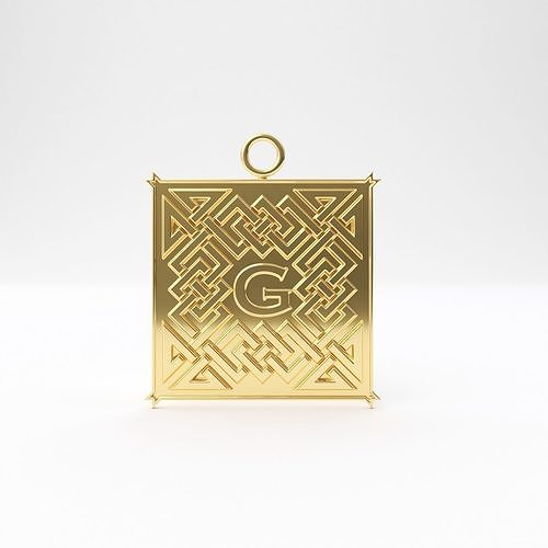 Celtic pendant letter G 3D print model