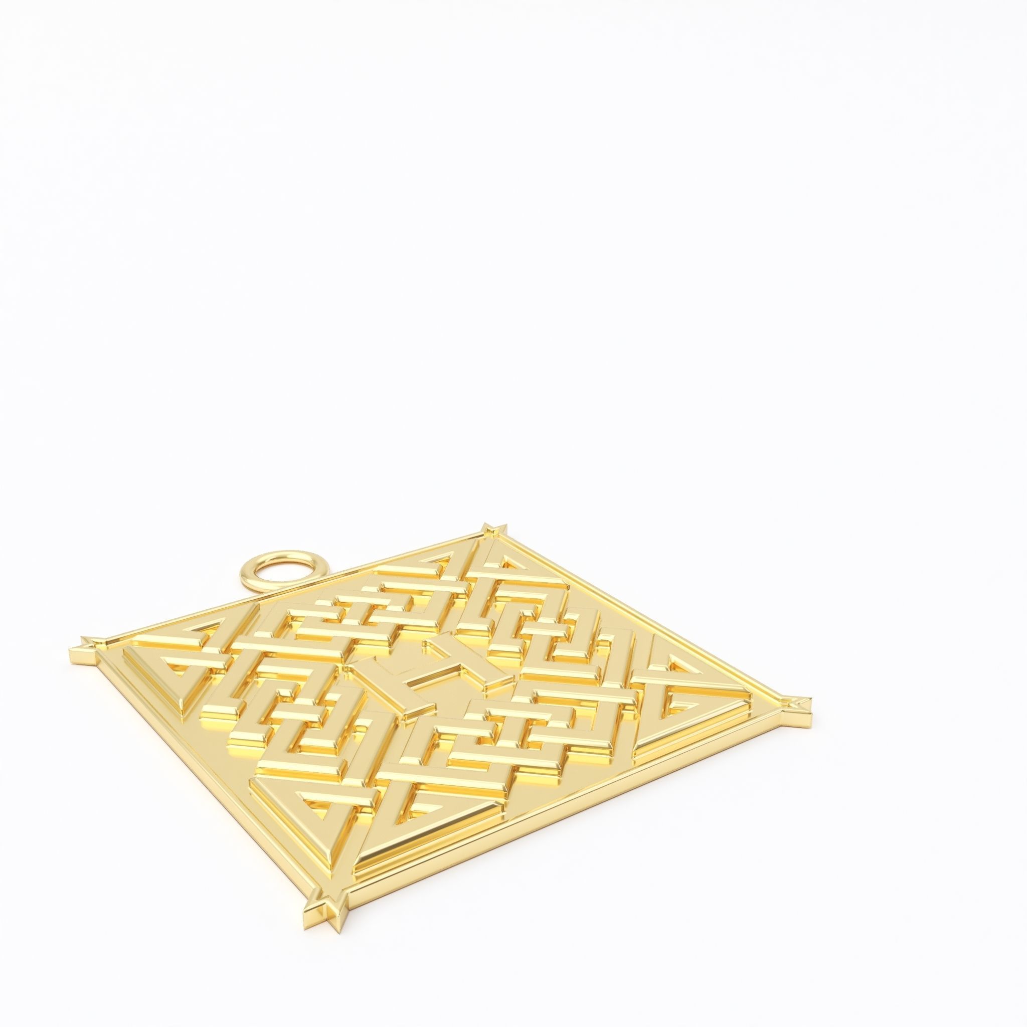 Celtic pendant letter H 3D print model_8