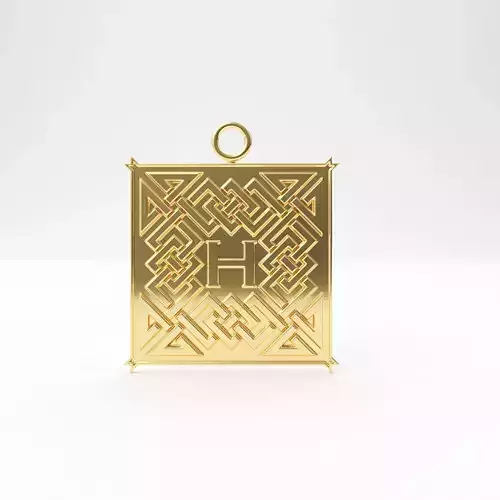 Celtic pendant letter H 3D print model