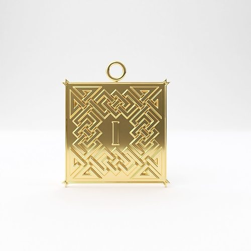 Celtic pendant letter I 3D print model