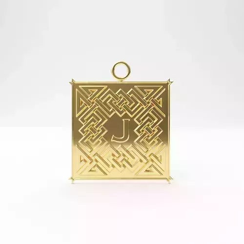Celtic pendant letter J 3D print model