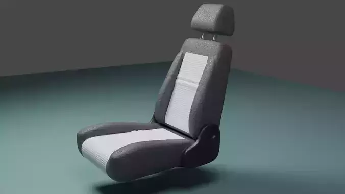 Black Leather Car Seat 3D model