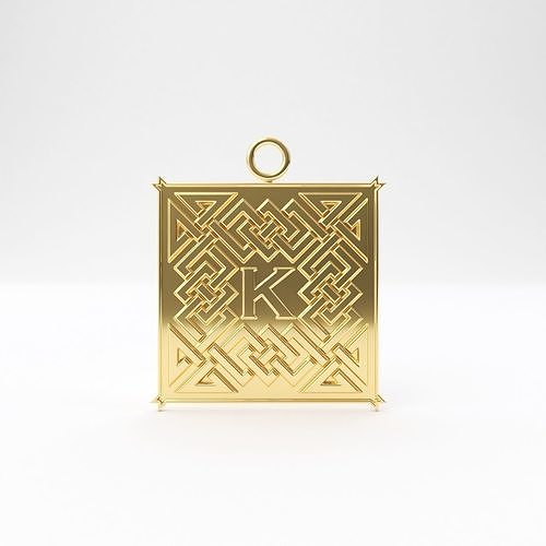 Celtic pendant letter K 3D print model
