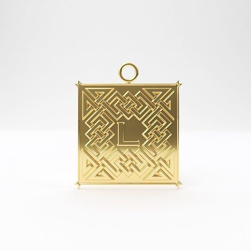 Celtic pendant letter L 3D print model
