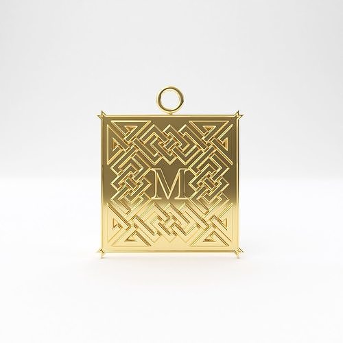 Celtic pendant letter M 3D print model