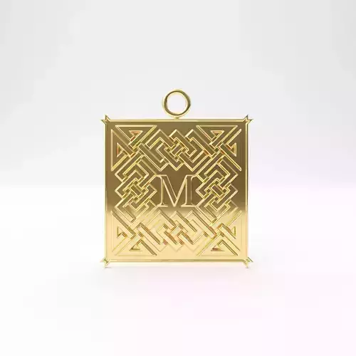 Celtic pendant letter M 3D print model