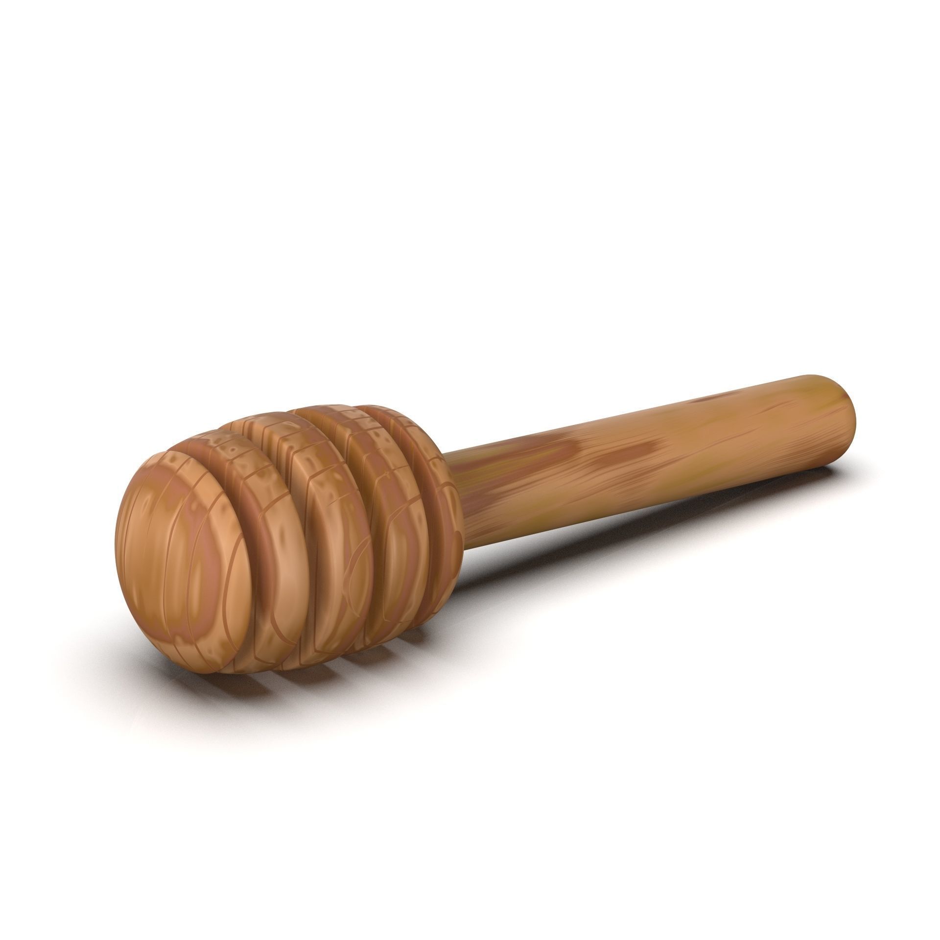 Honey Jar With Stick Low-poly 3D model_2