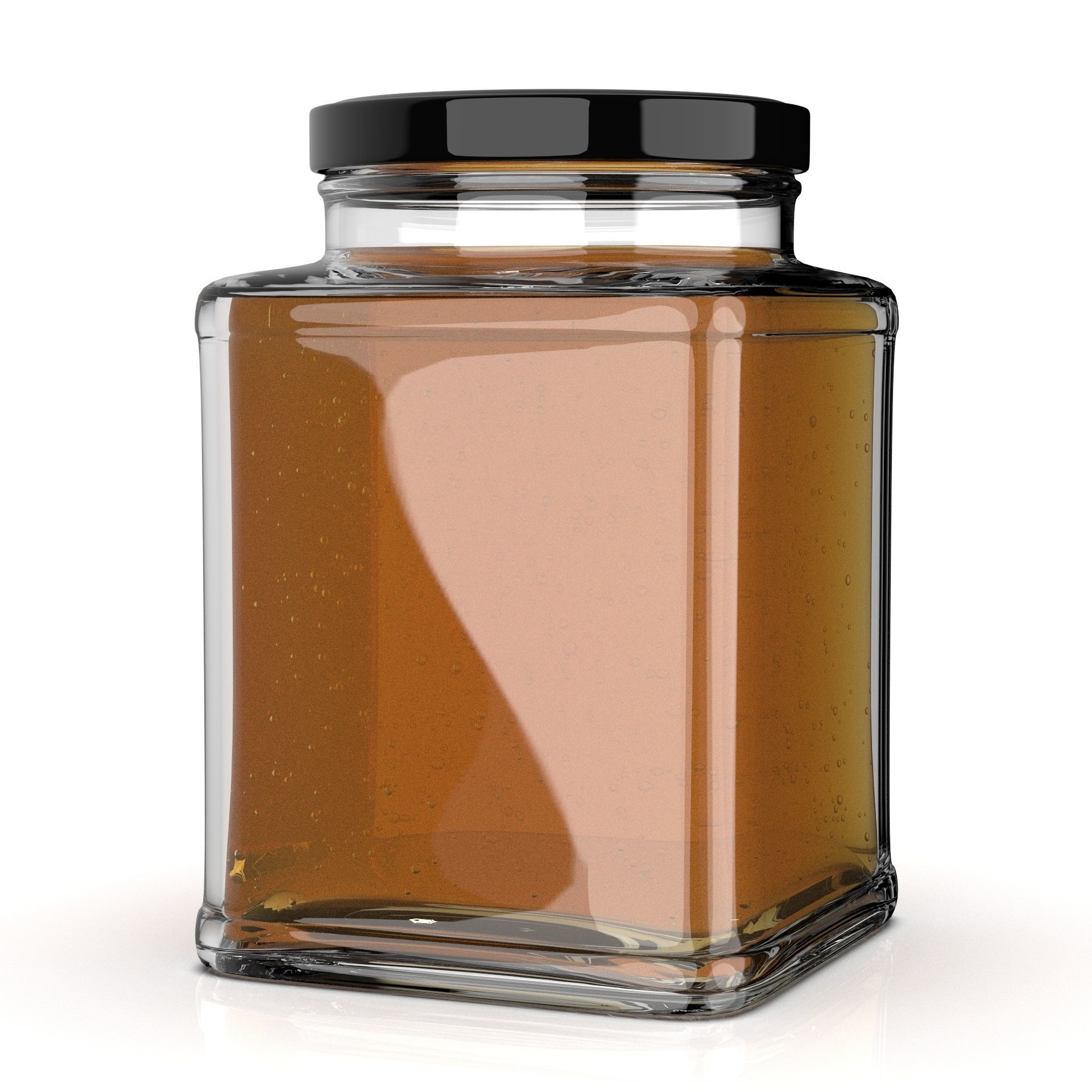 Honey Jar With Stick Low-poly 3D model_3