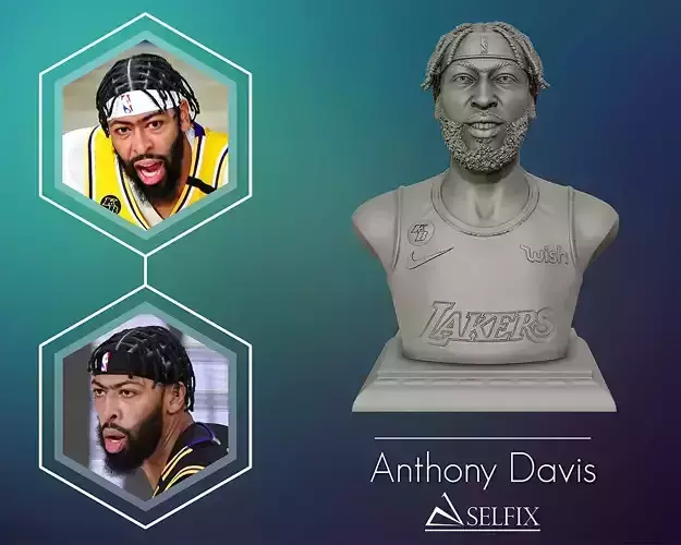 3D portrait of Anthony Davis with finals look