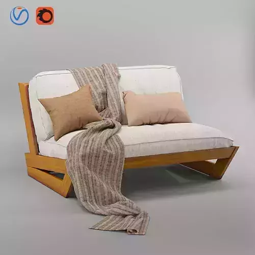 sunset teak lounge sofa 3D model