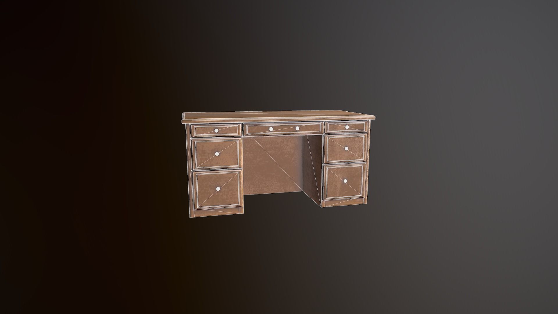 Stylized Office Desk Low-poly 3D model_1