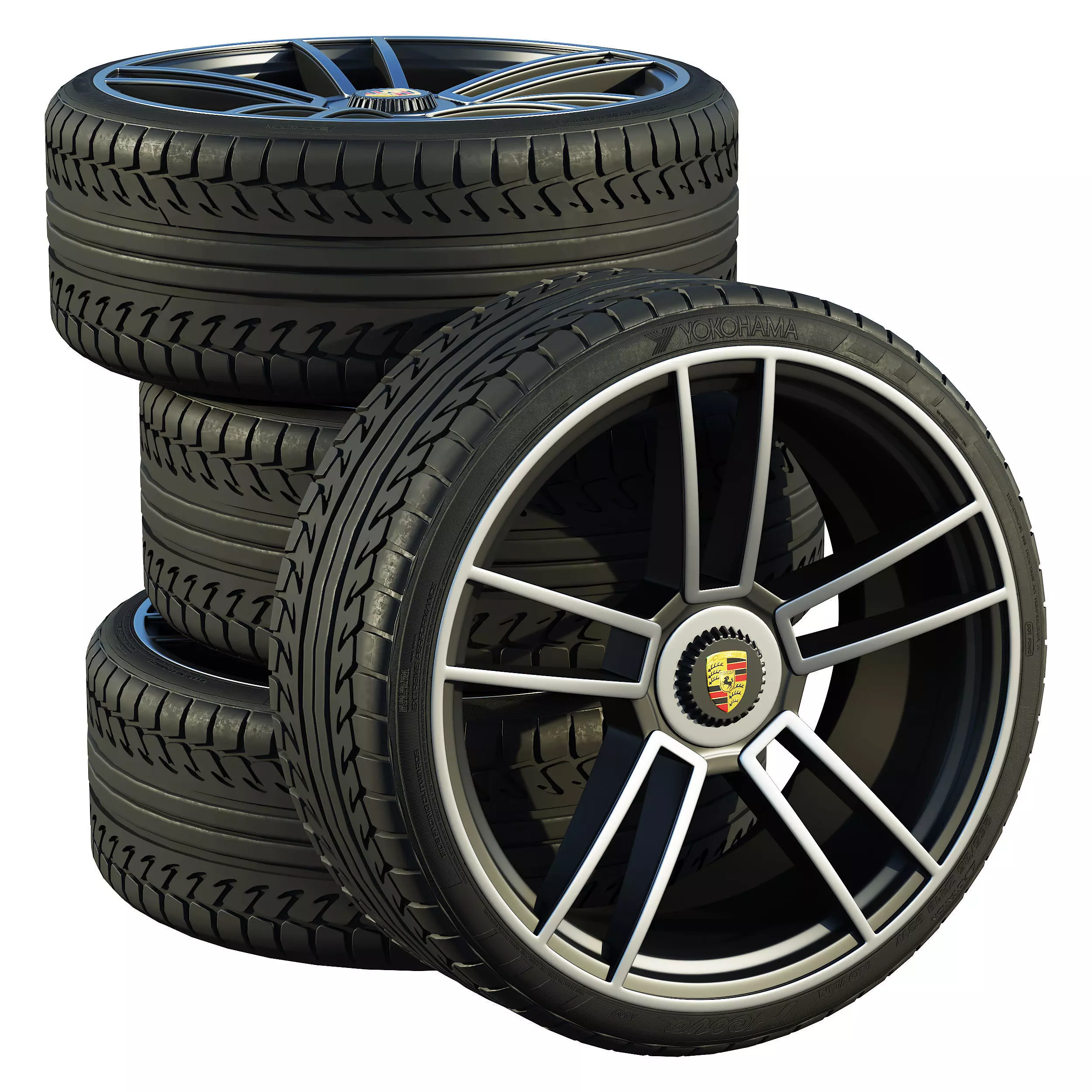 Porsche wheels 3D model_0