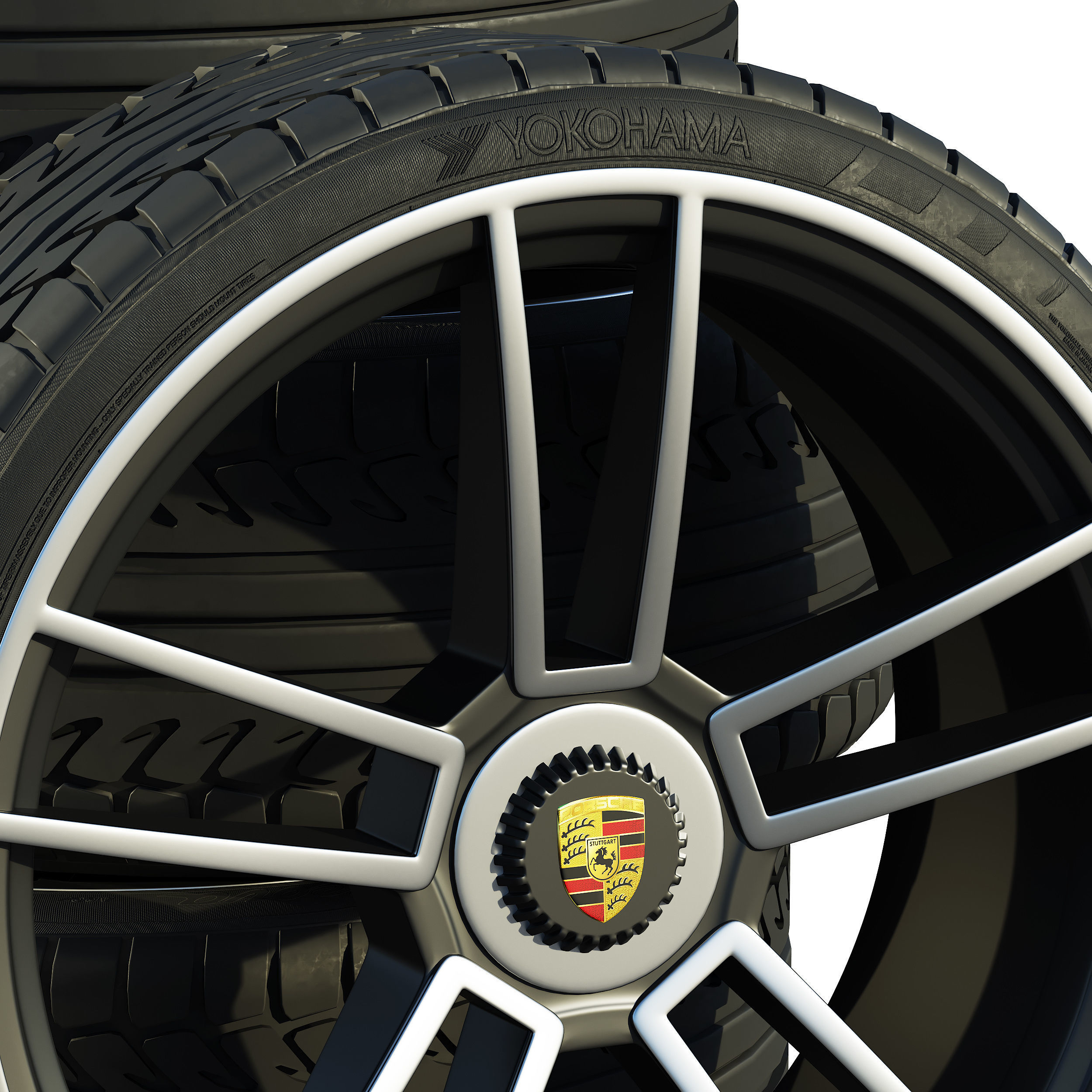 Porsche wheels 3D model_3