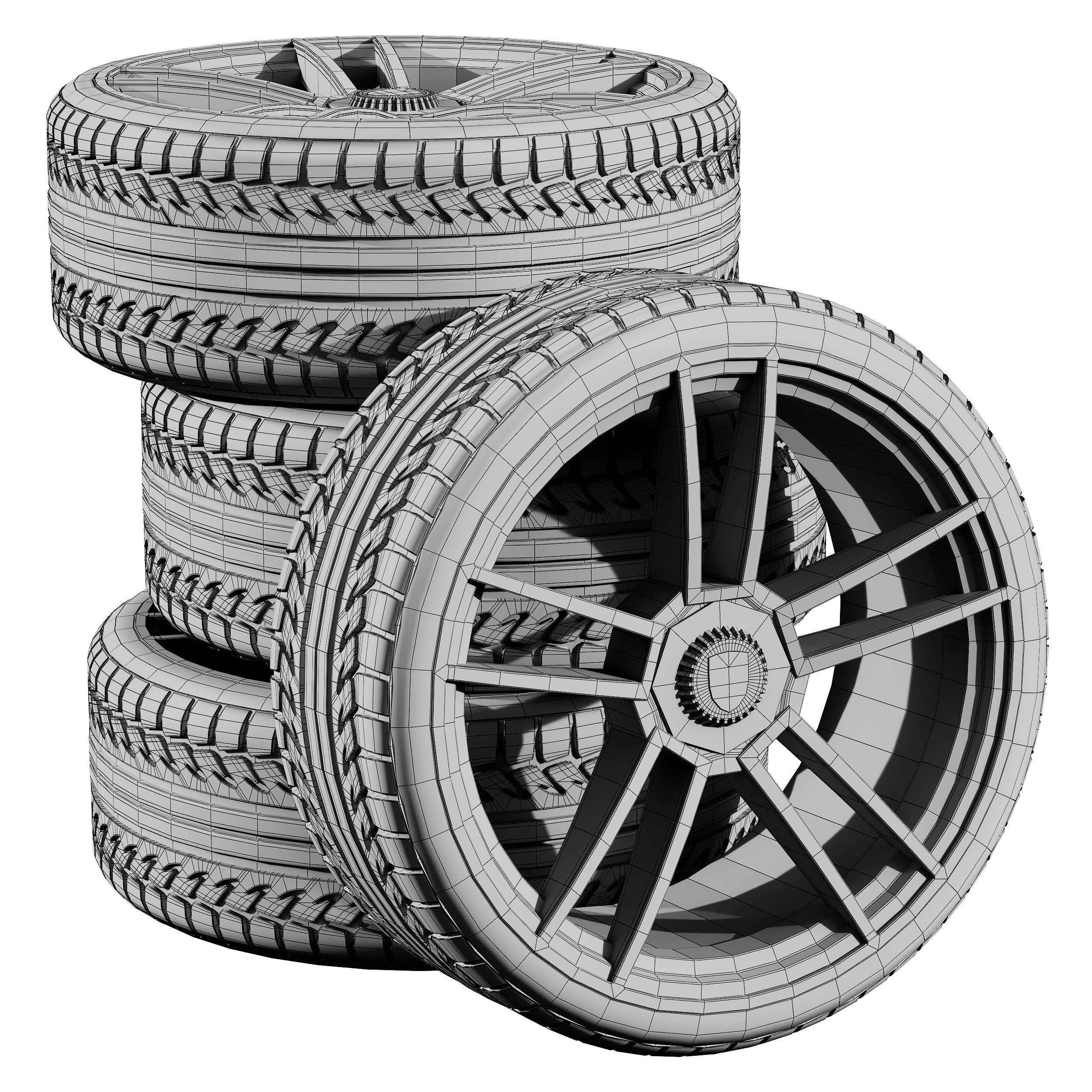 Porsche wheels 3D model_4