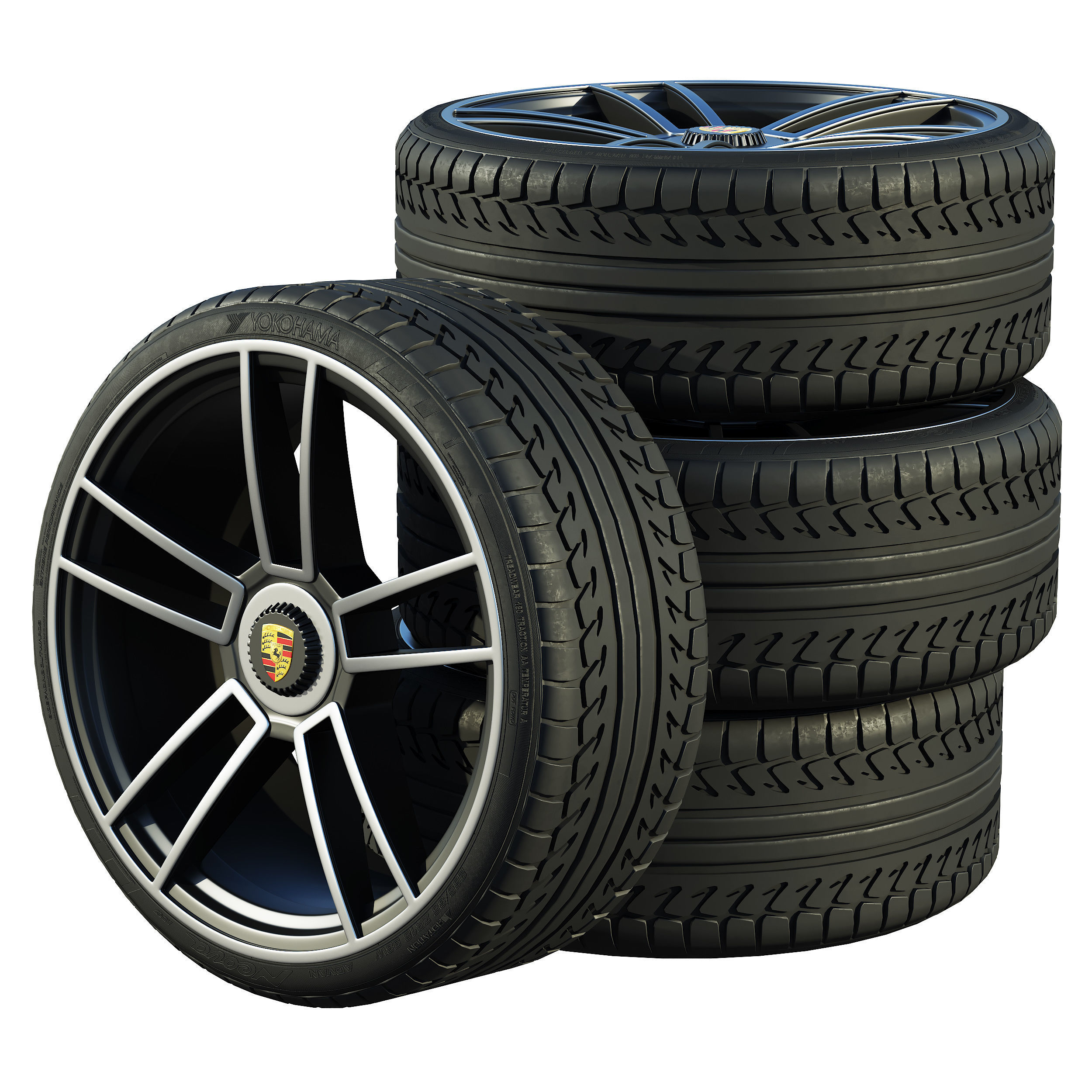 Porsche wheels 3D model_1