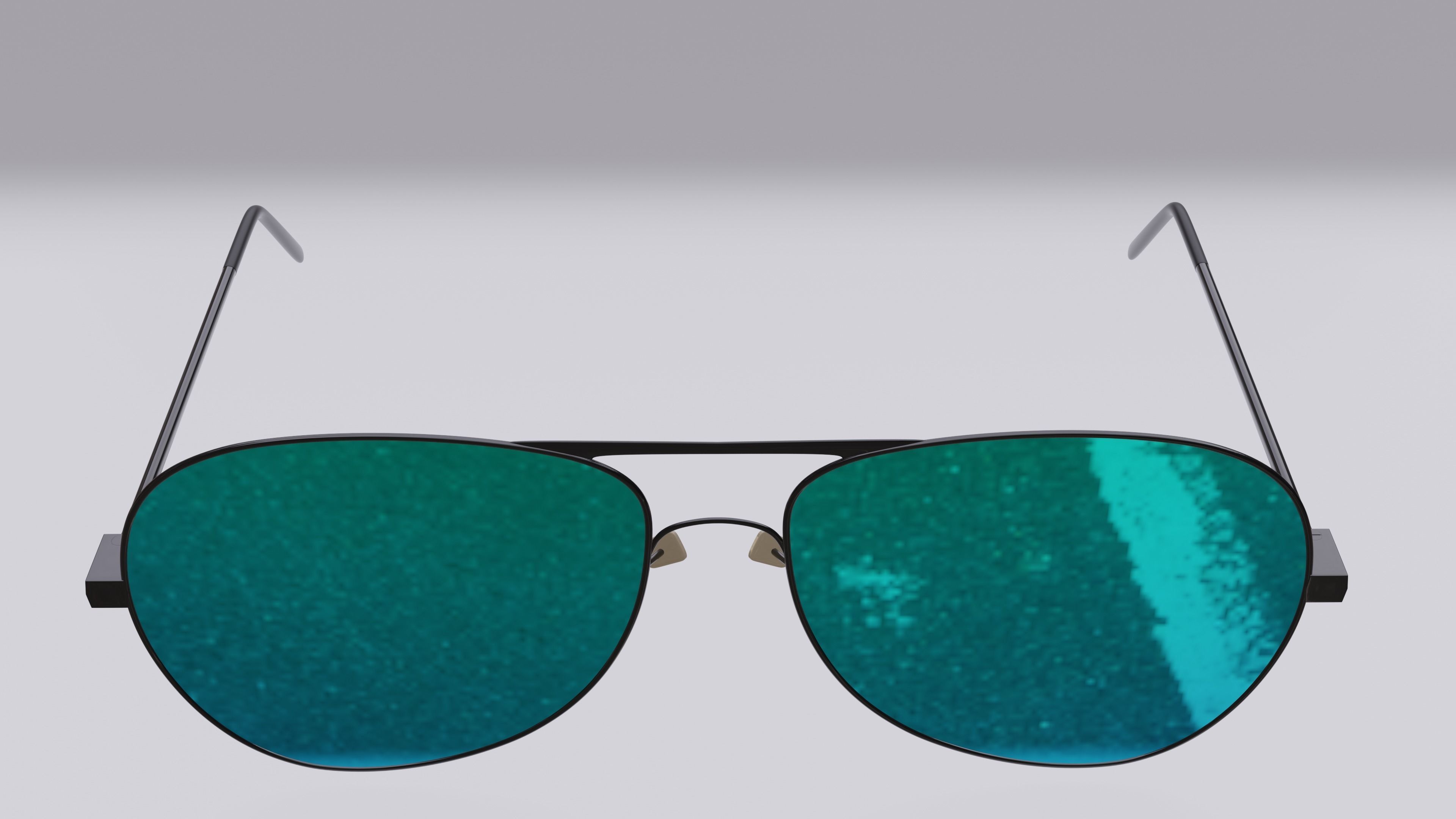 glasses aviator sunglasses with lenses Low-poly 3D model_1