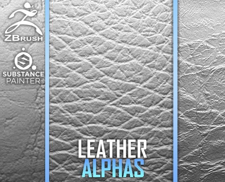 Leather Alphas ZBrush PSD 3D model