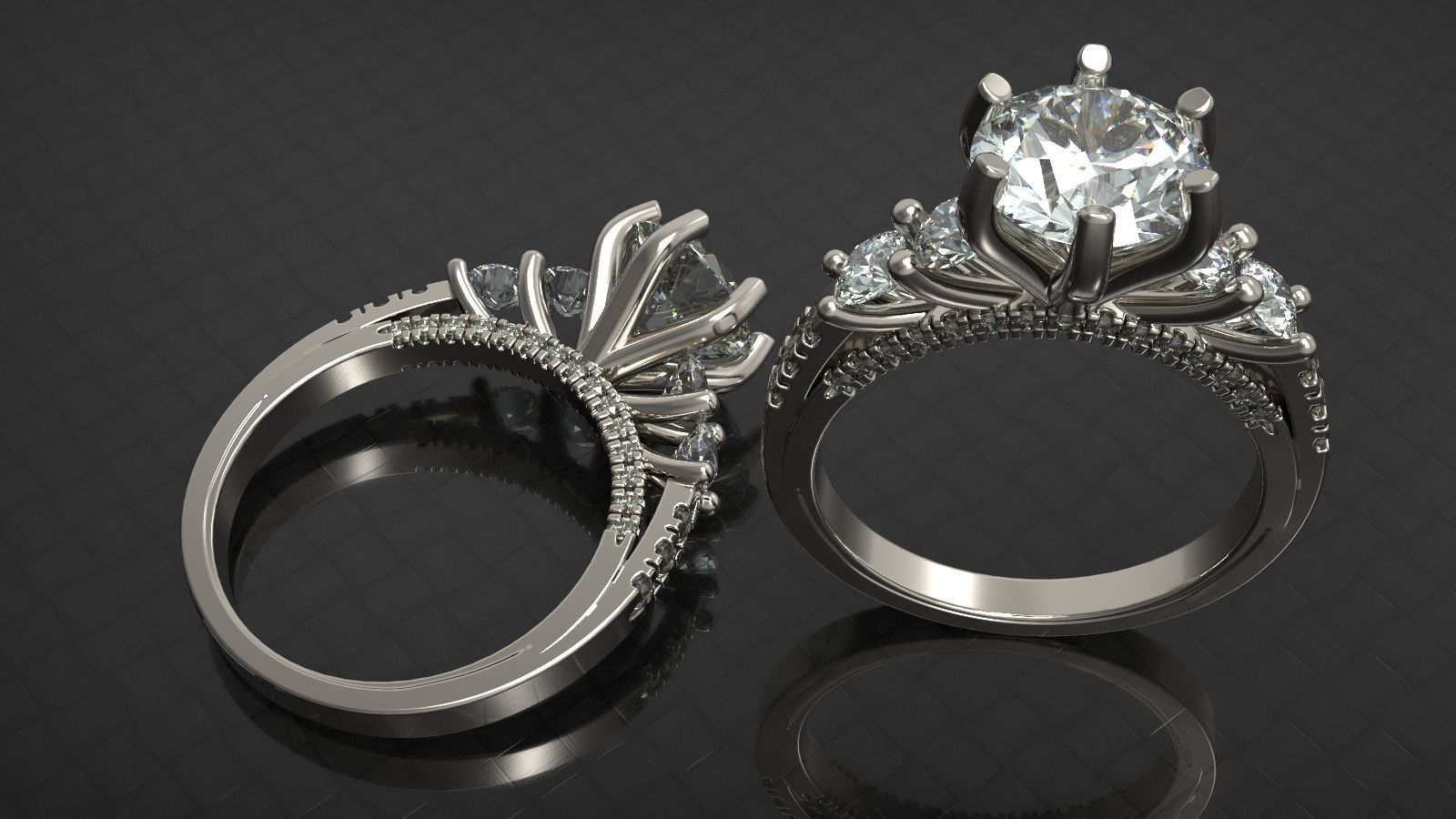 Engagement diamond ring for print 3D print model_1