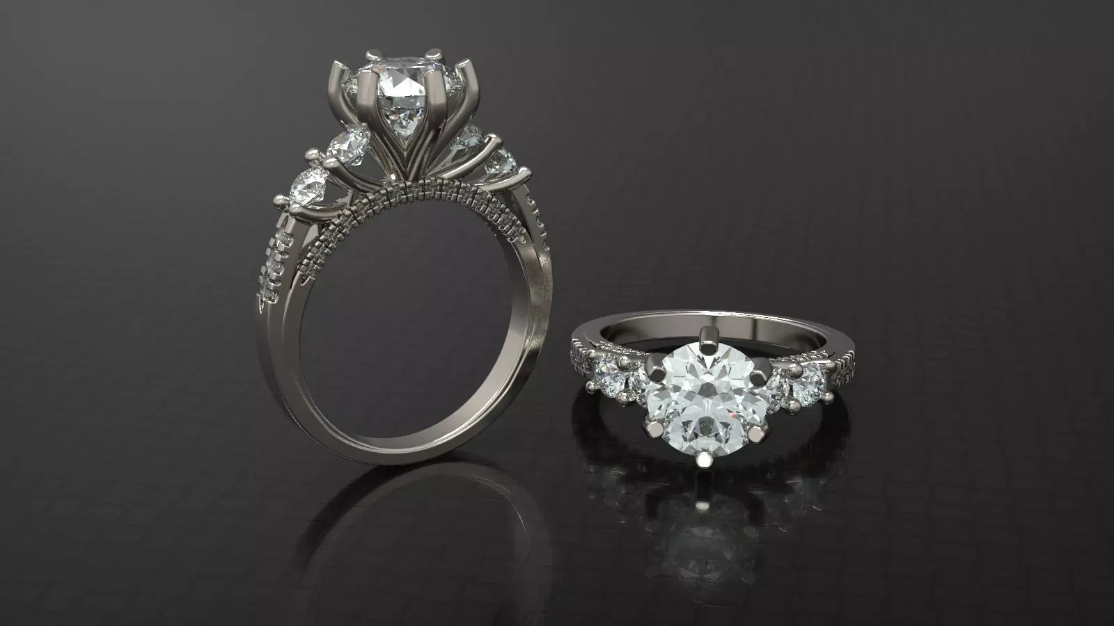Engagement diamond ring for print 3D print model_0