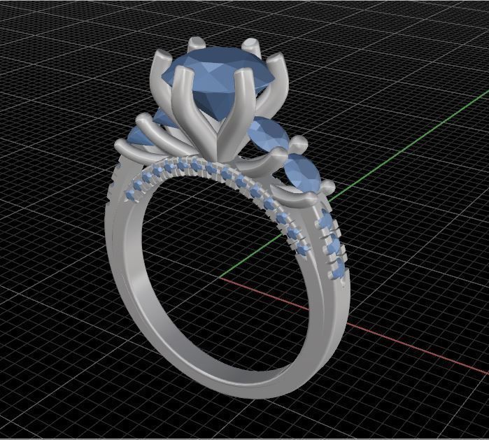 Engagement diamond ring for print 3D print model_6