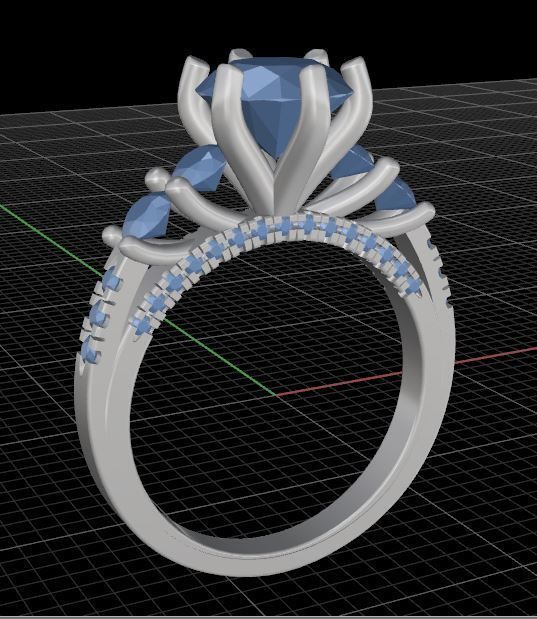 Engagement diamond ring for print 3D print model_7