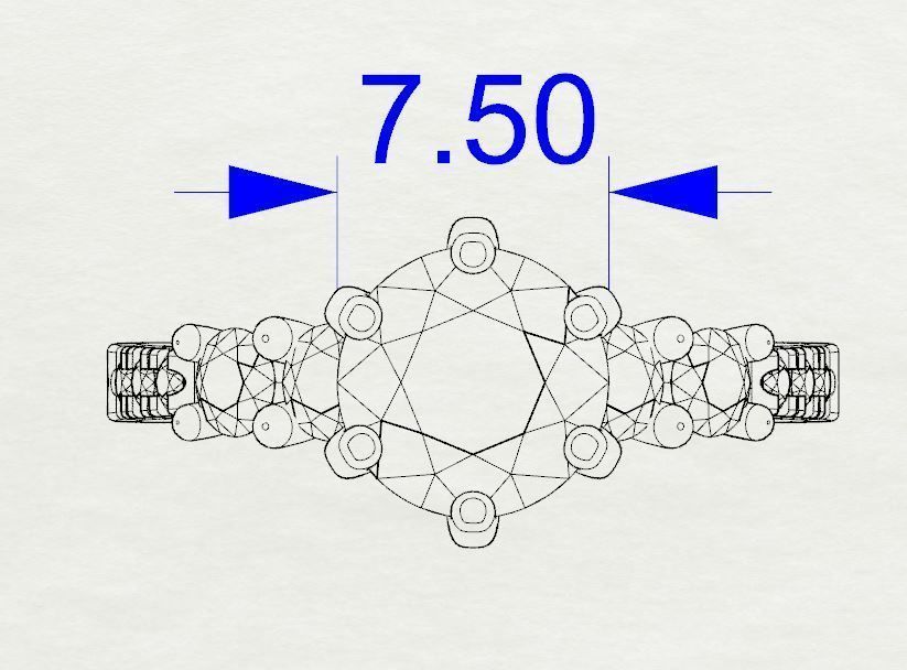 Engagement diamond ring for print 3D print model_3