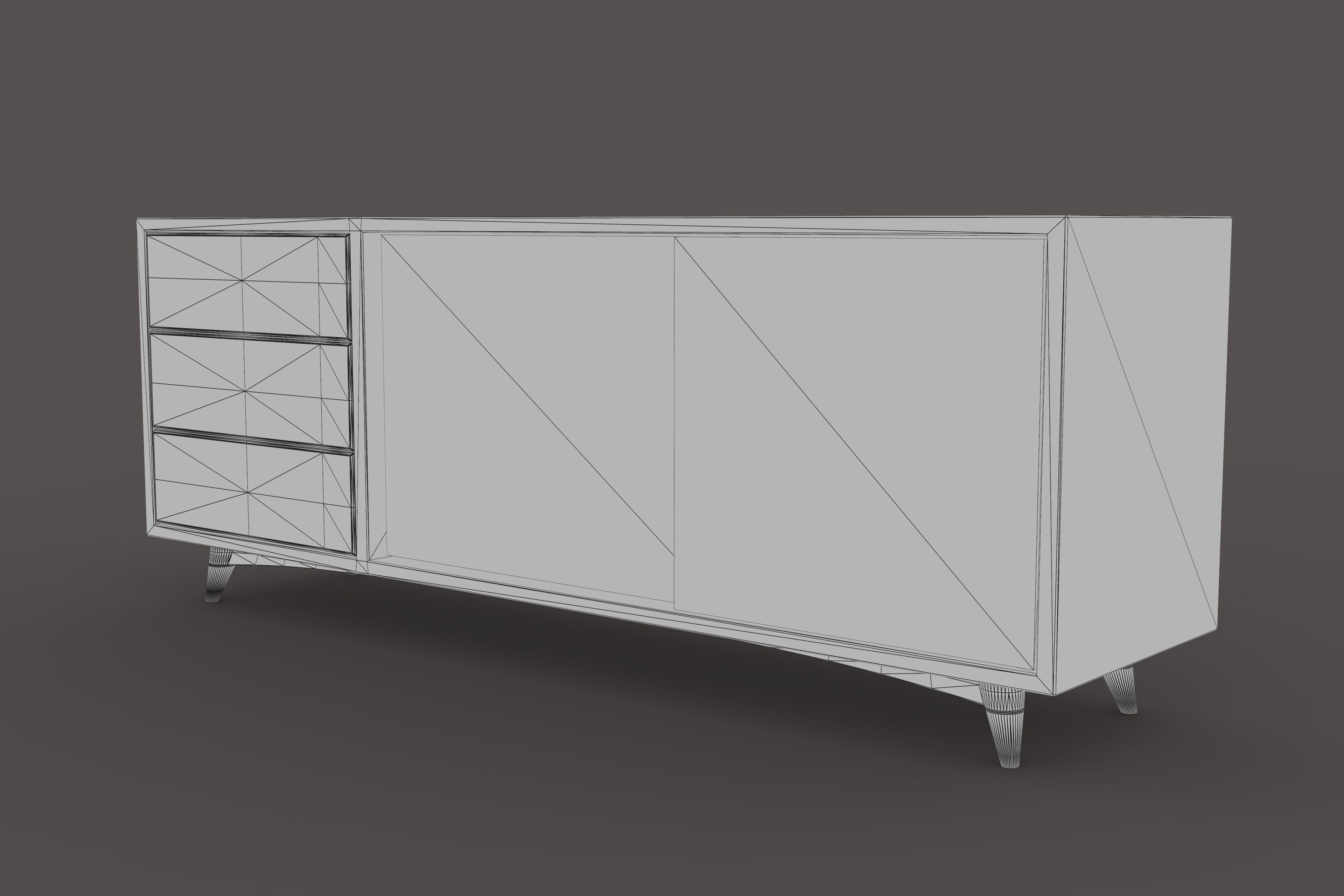 tv stand Free low-poly 3D model_3