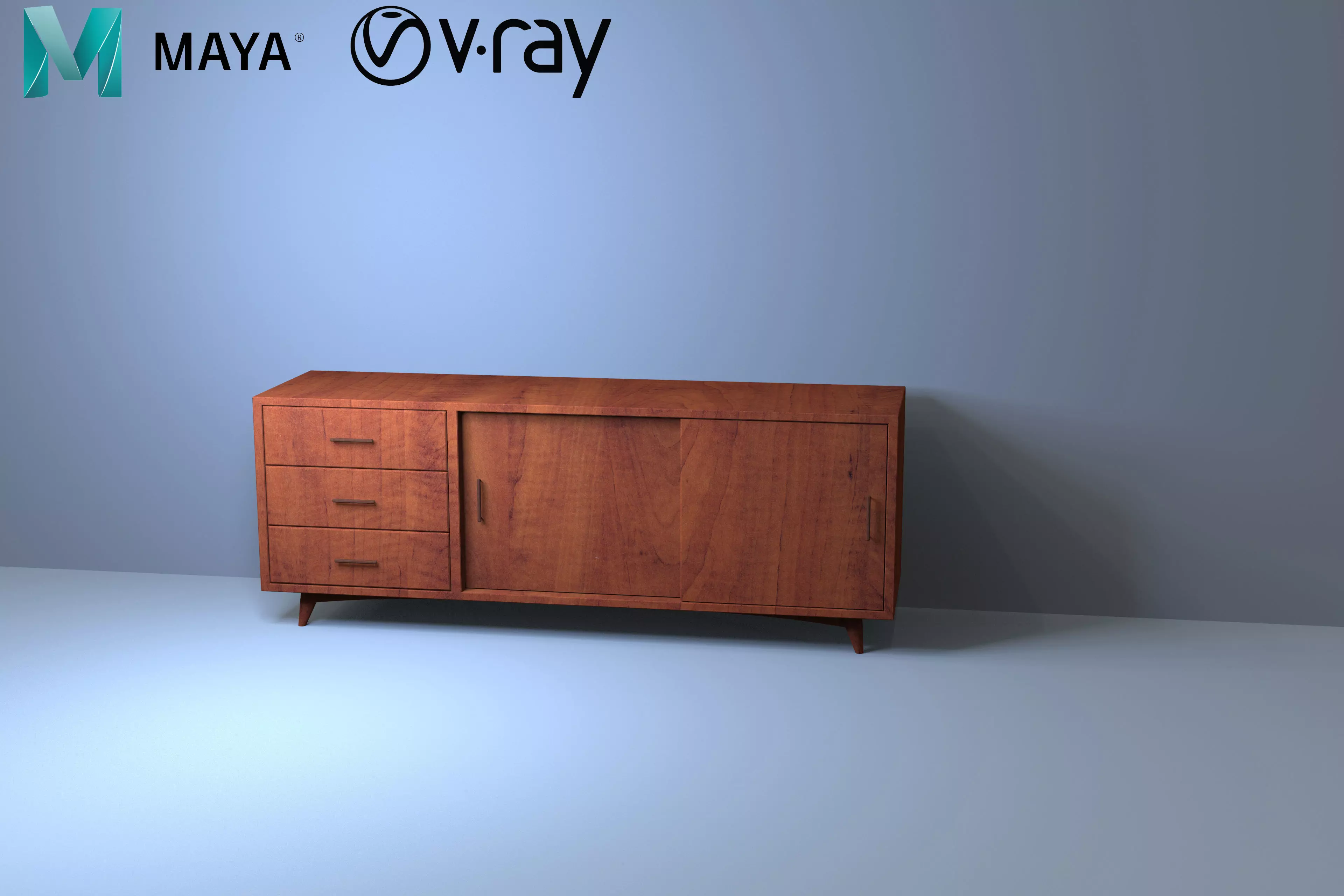 tv stand Free low-poly 3D model_0
