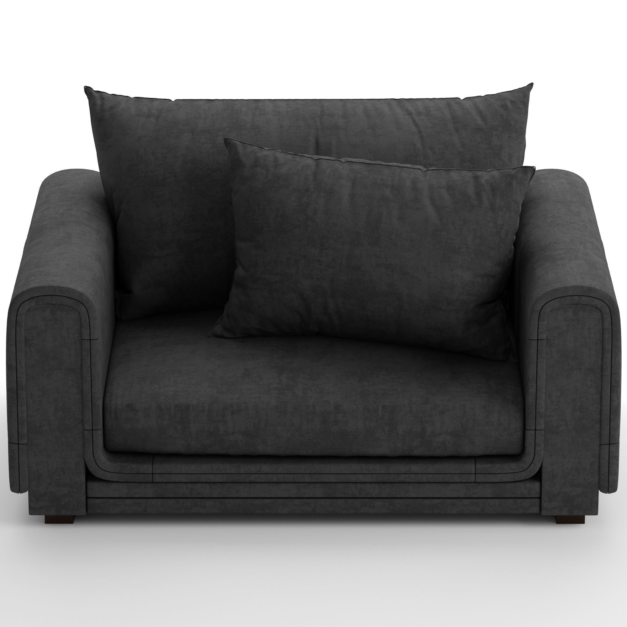 Armchair couch with pillows 3D model_4