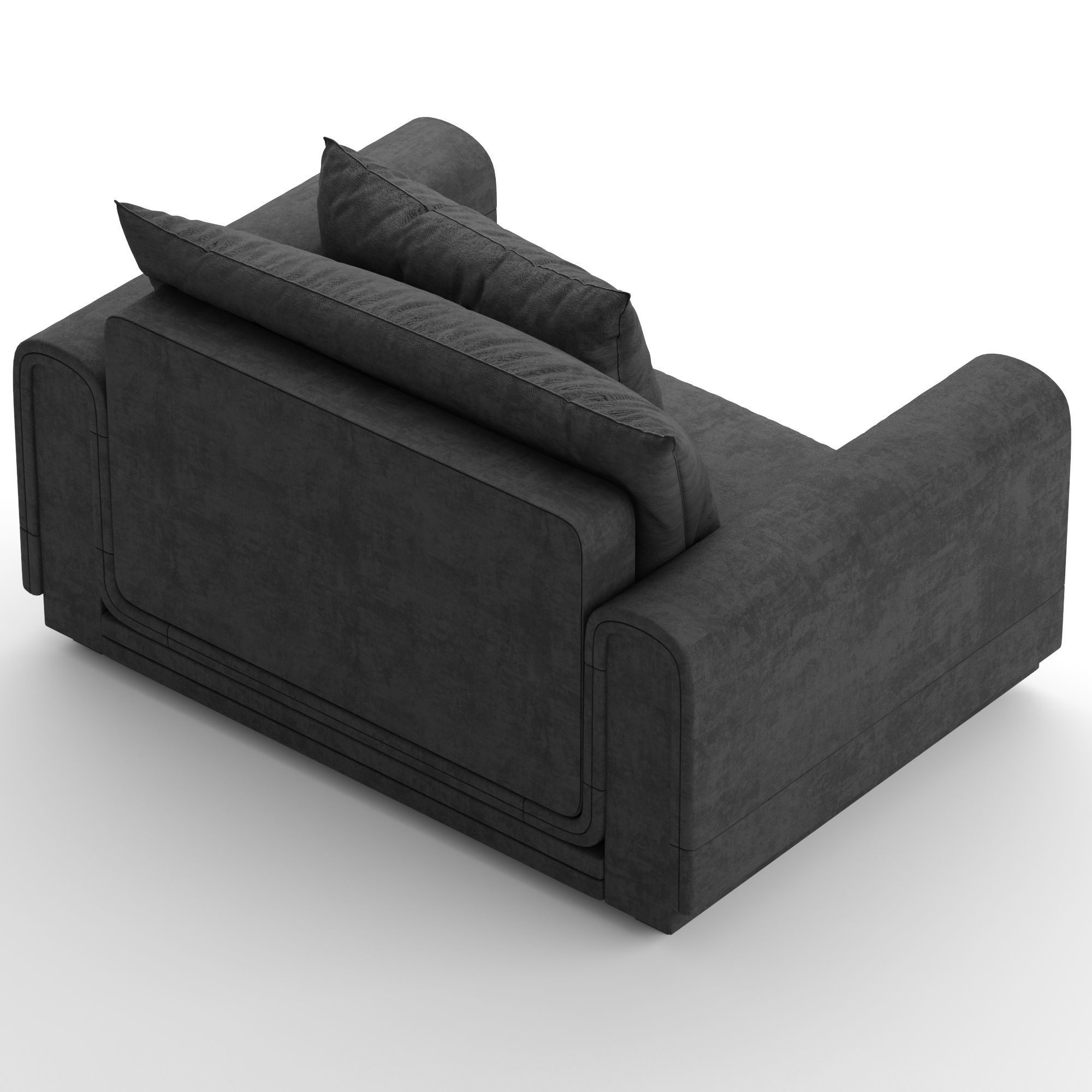 Armchair couch with pillows 3D model_10