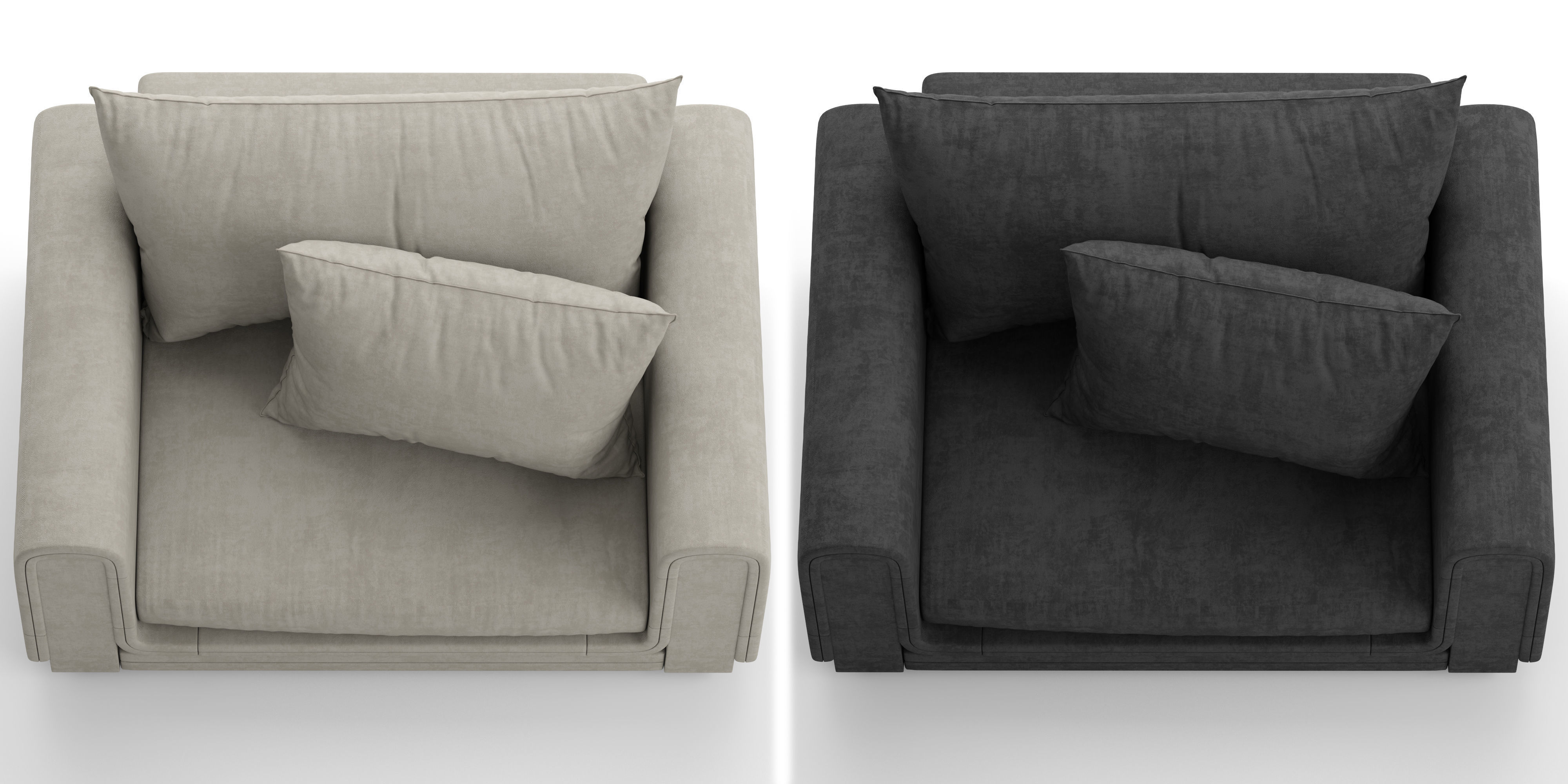 Armchair couch with pillows 3D model_18