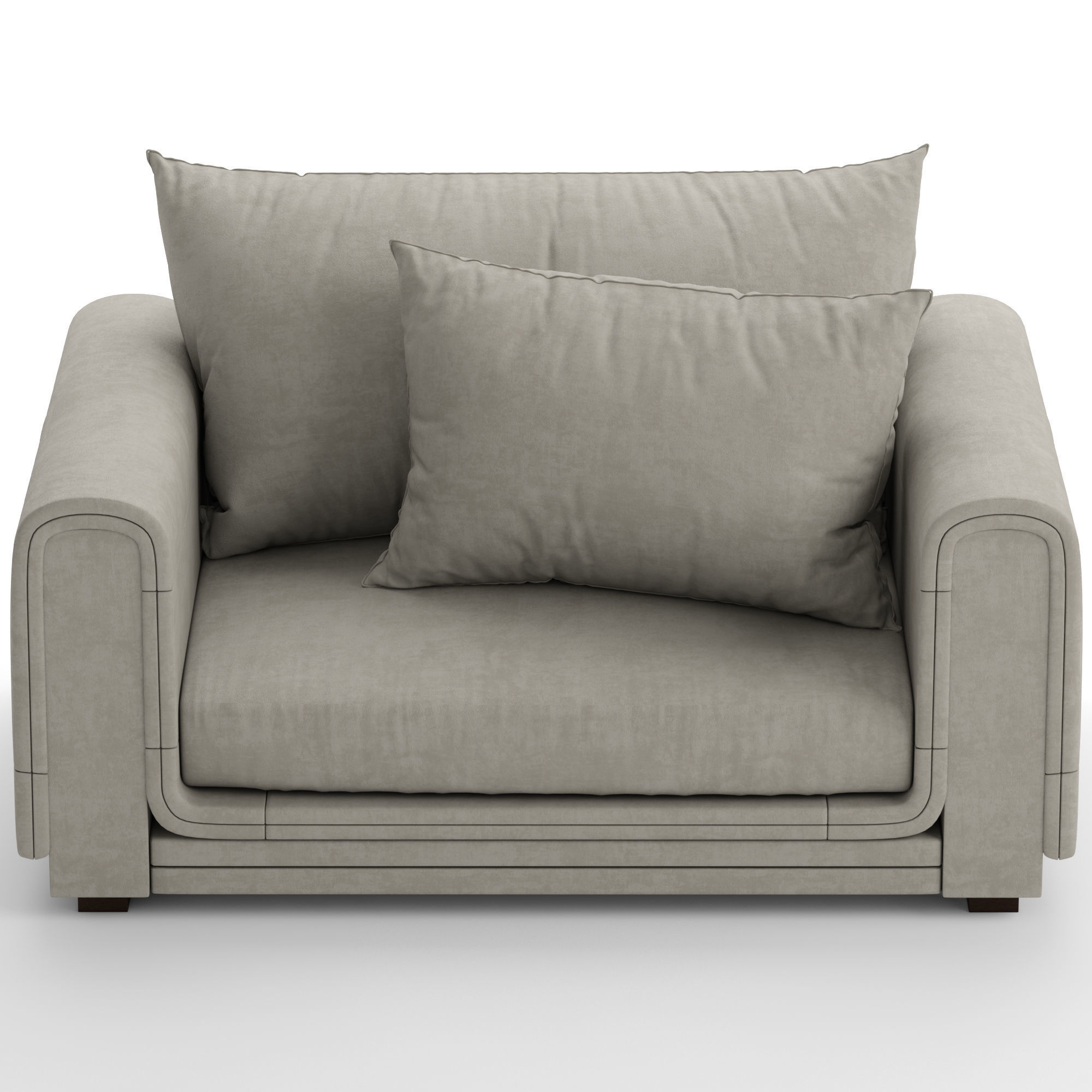 Armchair couch with pillows 3D model_3