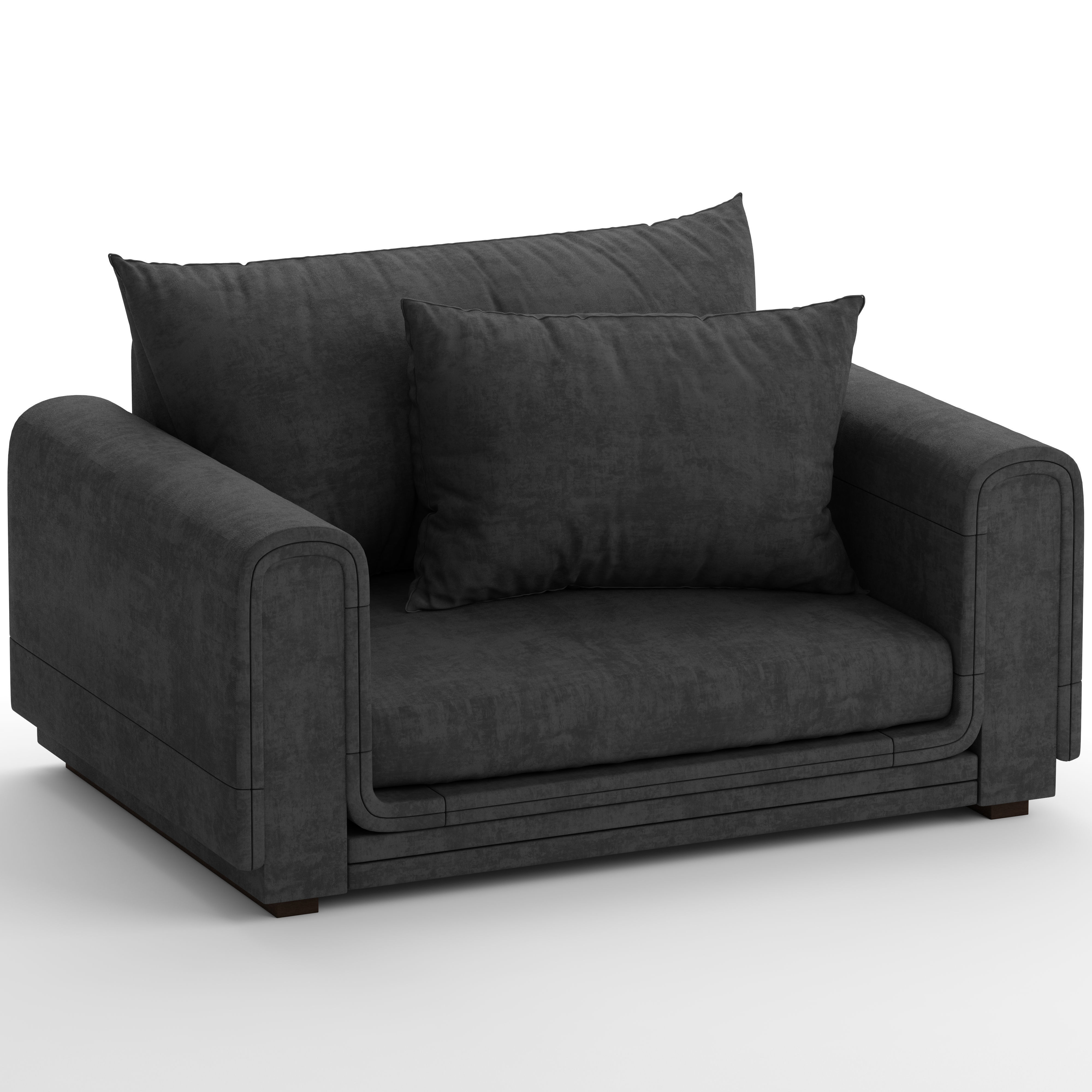 Armchair couch with pillows 3D model_1