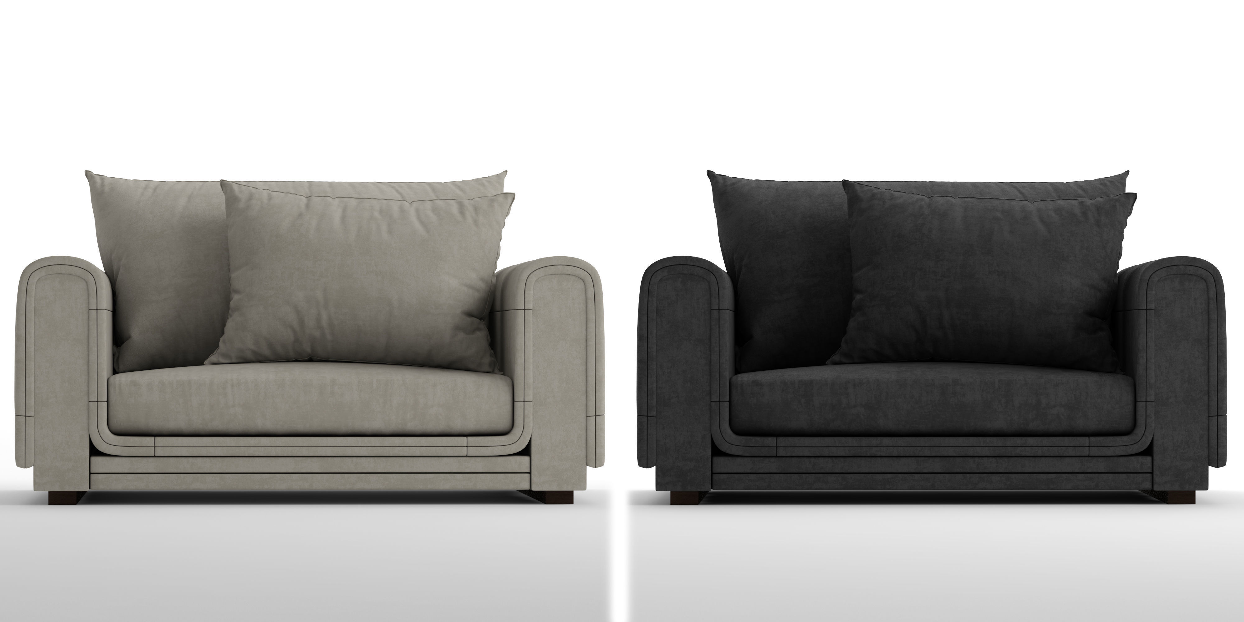 Armchair couch with pillows 3D model_17