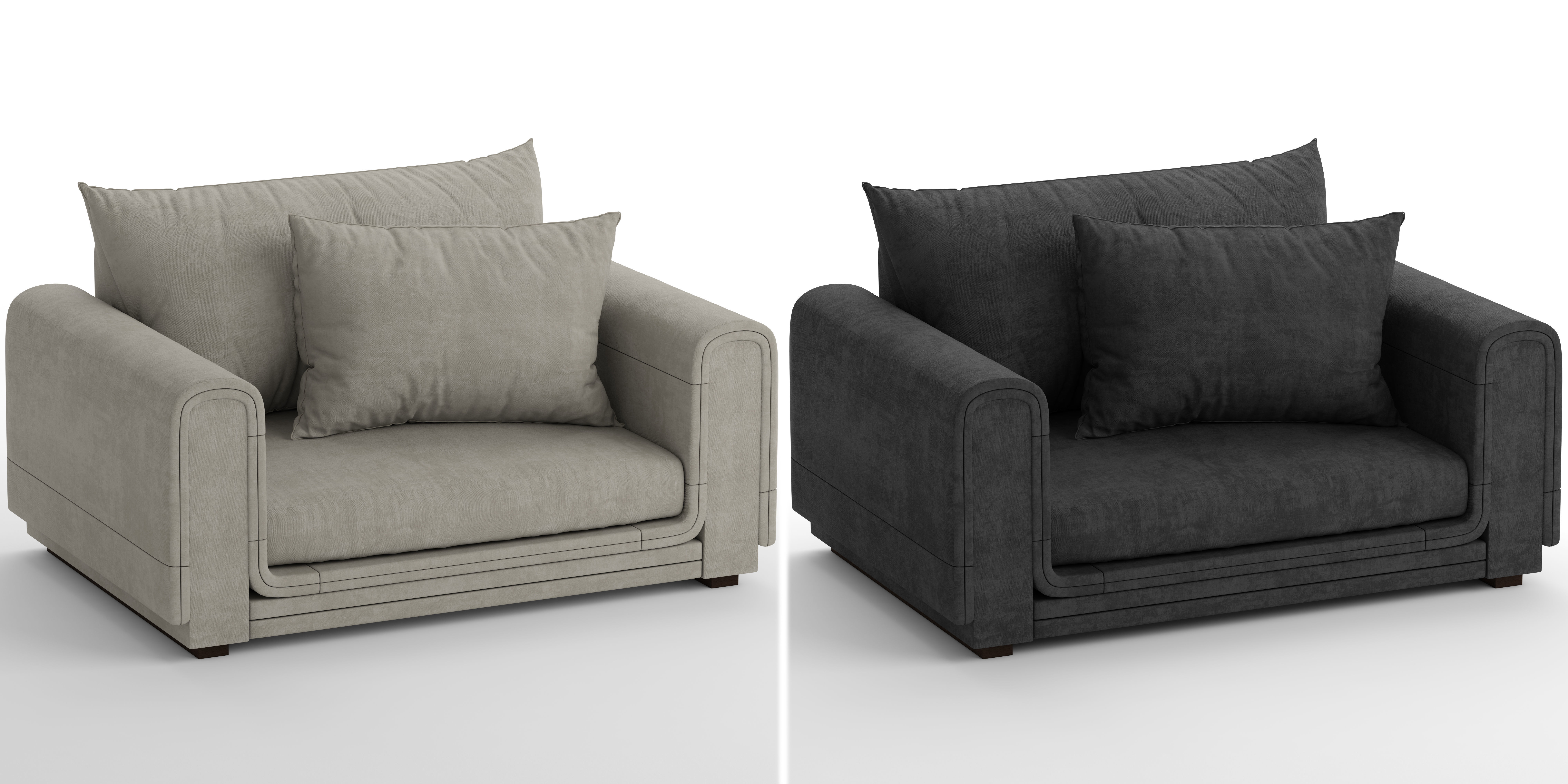 Armchair couch with pillows 3D model_15