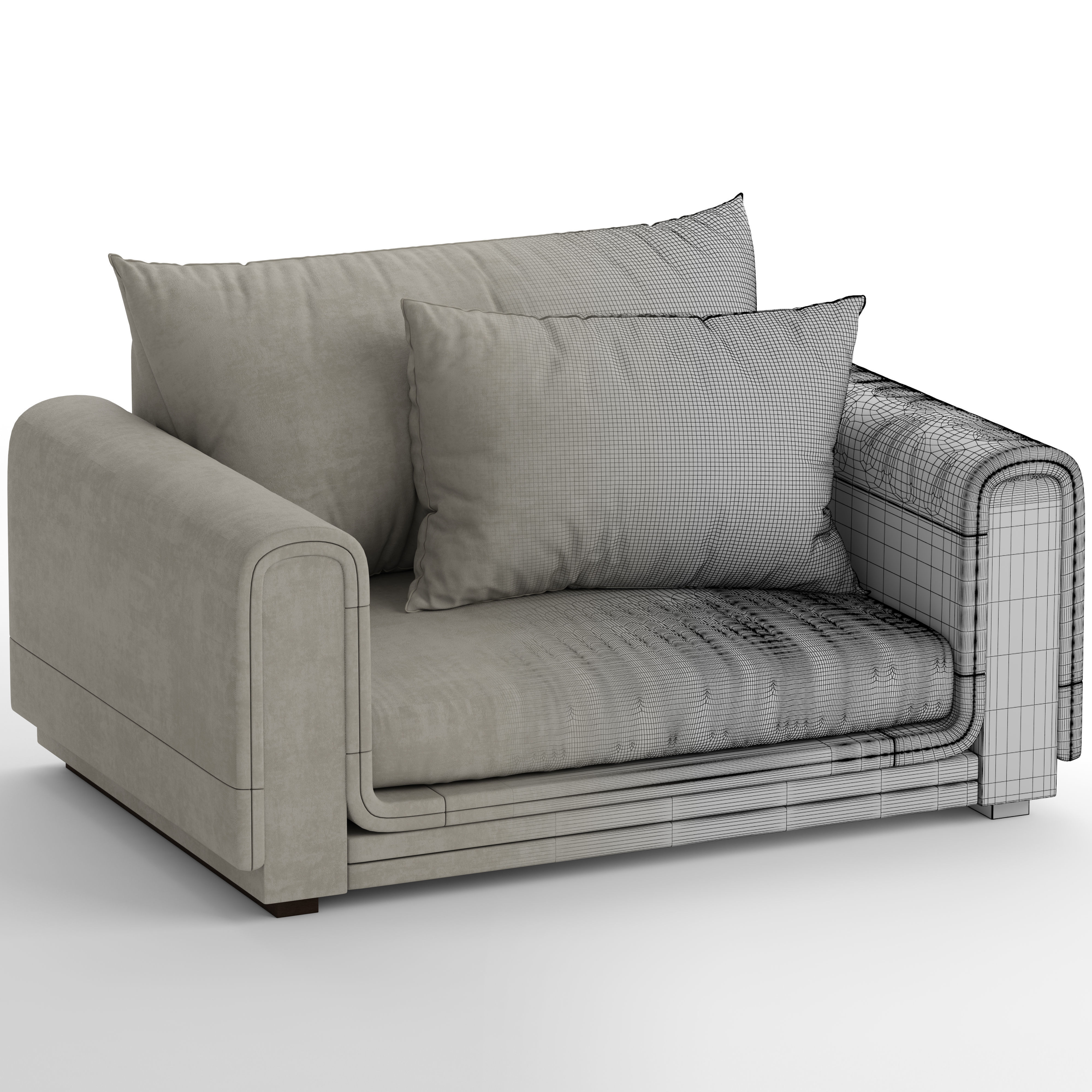 Armchair couch with pillows 3D model_11