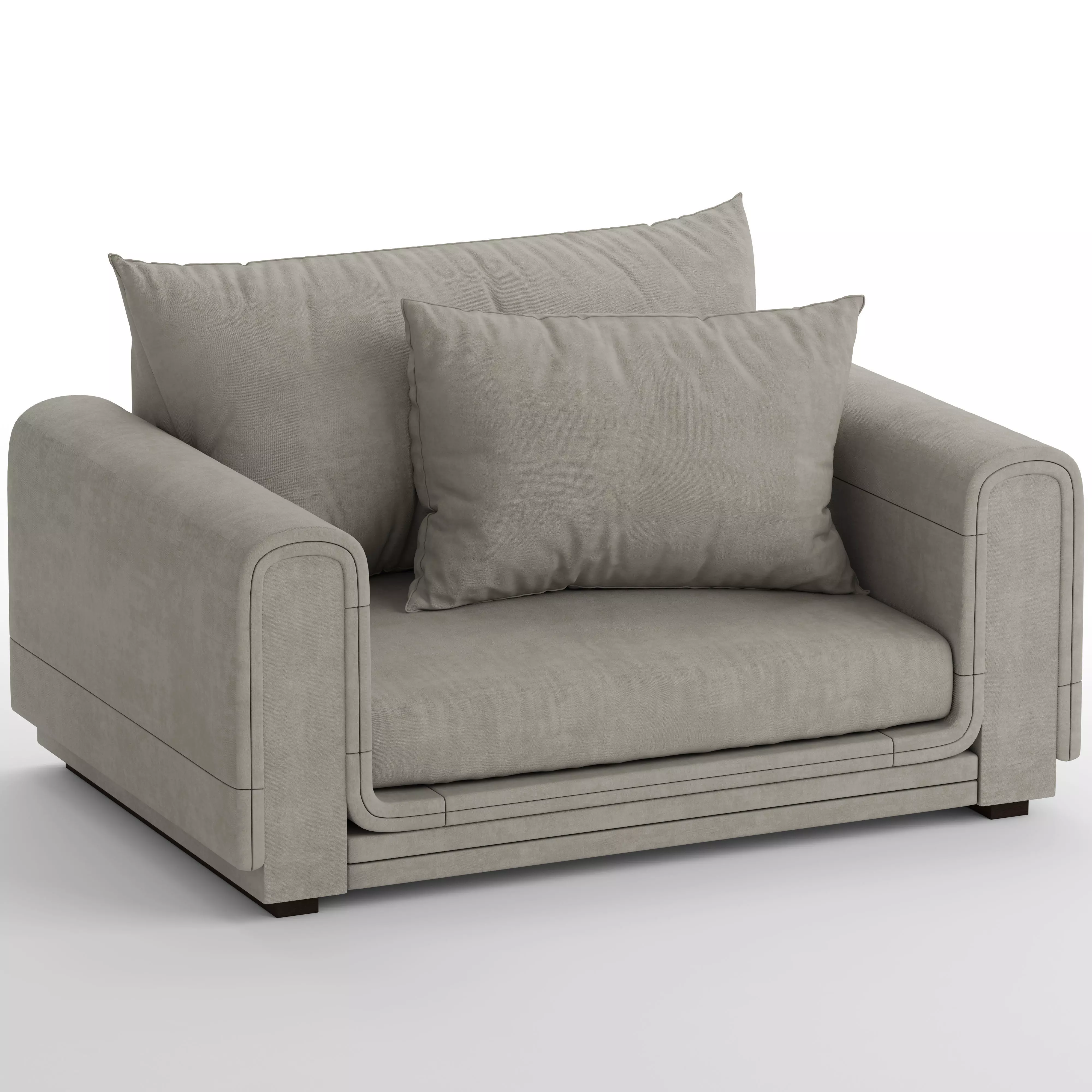 Armchair couch with pillows 3D model_0