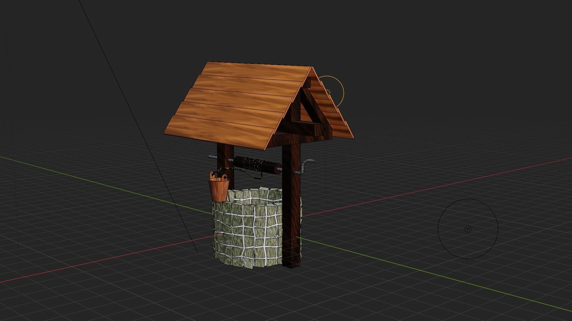 Old well - lowpoly Low-poly 3D model_6