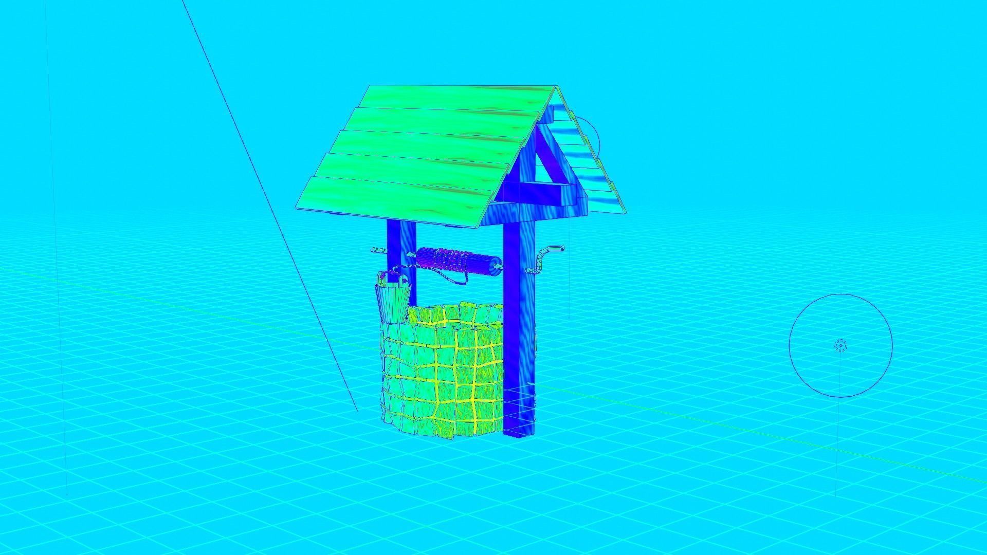 Old well - lowpoly Low-poly 3D model_10