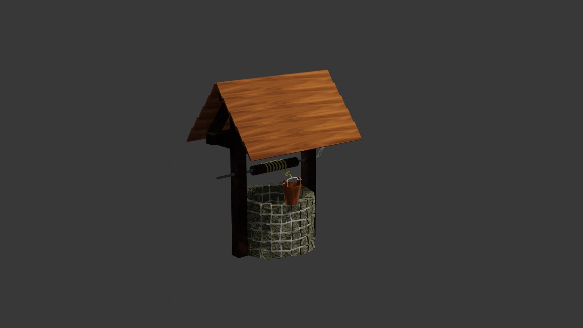 Old well - lowpoly Low-poly 3D model_5